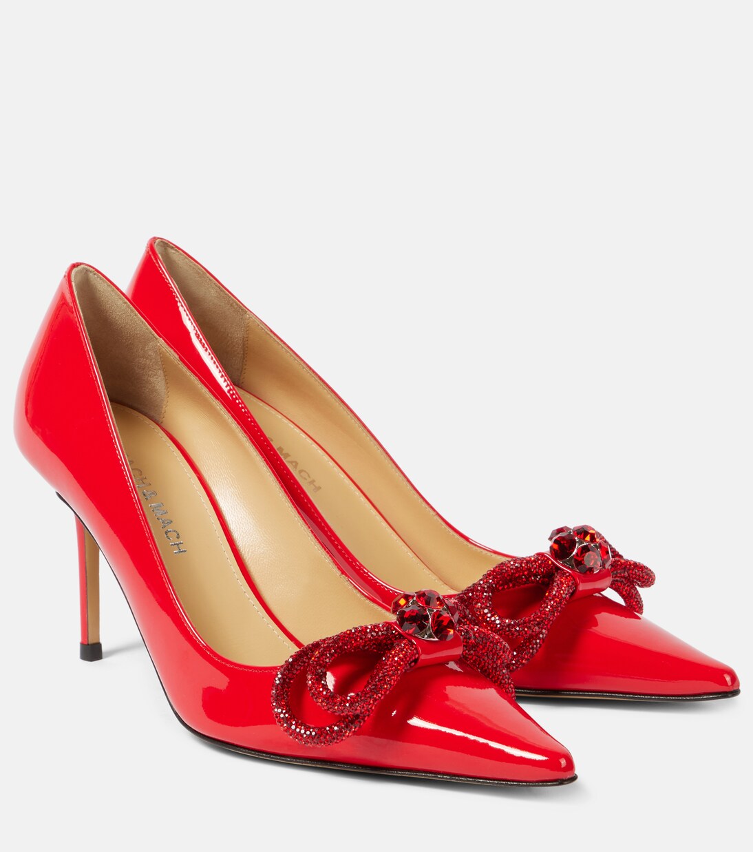 Verzierte Pumps 85 aus Lackleder in Rot - Mach Mach | Mytheresa