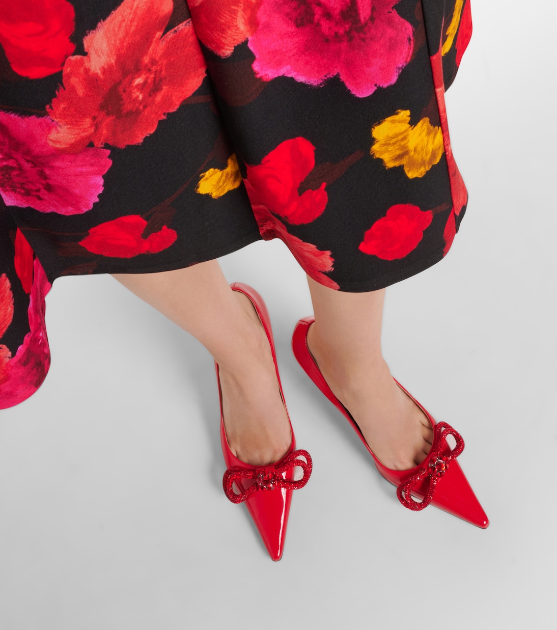 Verzierte Pumps 85 aus Lackleder in Rot - Mach Mach | Mytheresa