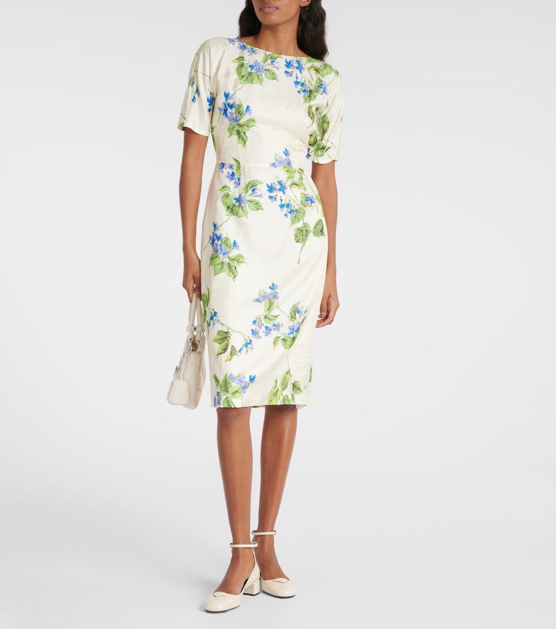 Midikleid aus einem Seidengemisch in Weiß - Prada | Mytheresa 