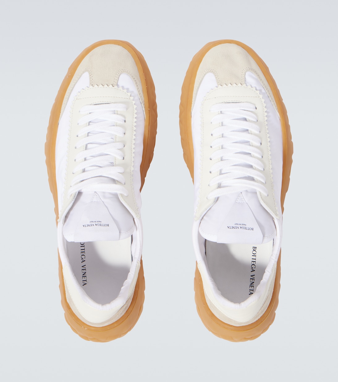Spoutnik suede-trimmed sneakers in white - Bottega Veneta | Mytheresa