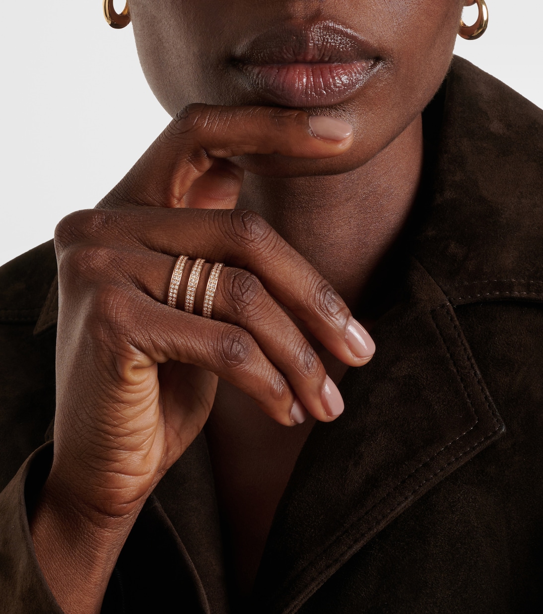 Berbere 18kt rose gold ring with diamonds in gold Repossi Mytheresa