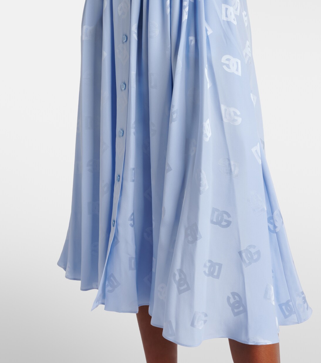 Dolce & Gabbana Blue White Striped Silk Stretch Shift Dress main image 0