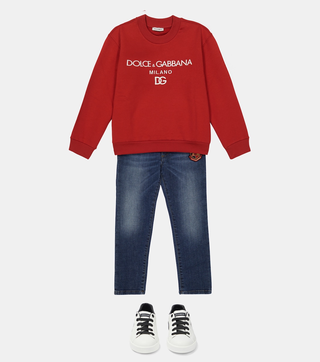 Logo cotton jersey sweatshirt | Dolce&Gabbana Kids