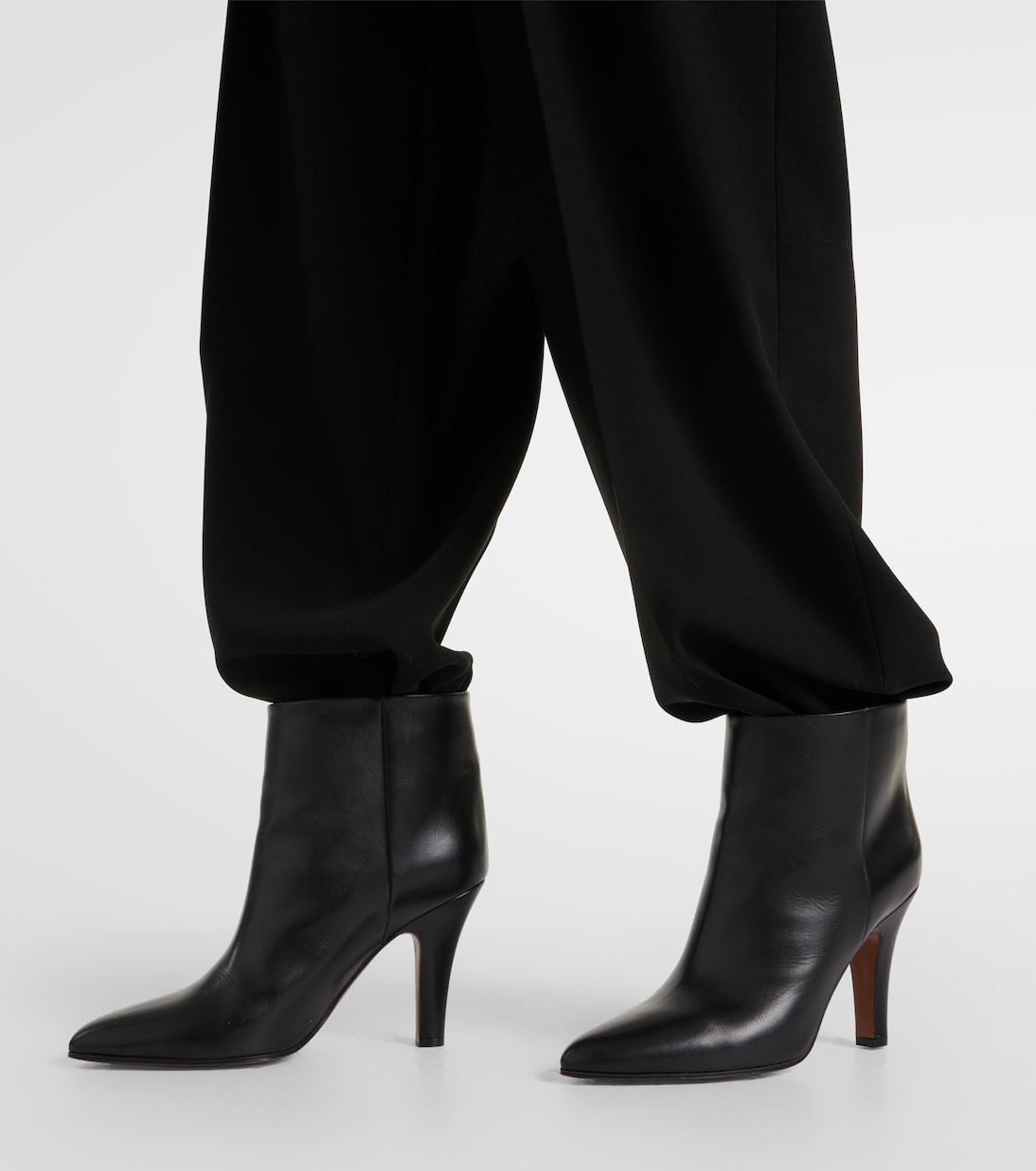 Prudens leather ankle boots in black The Row Mytheresa