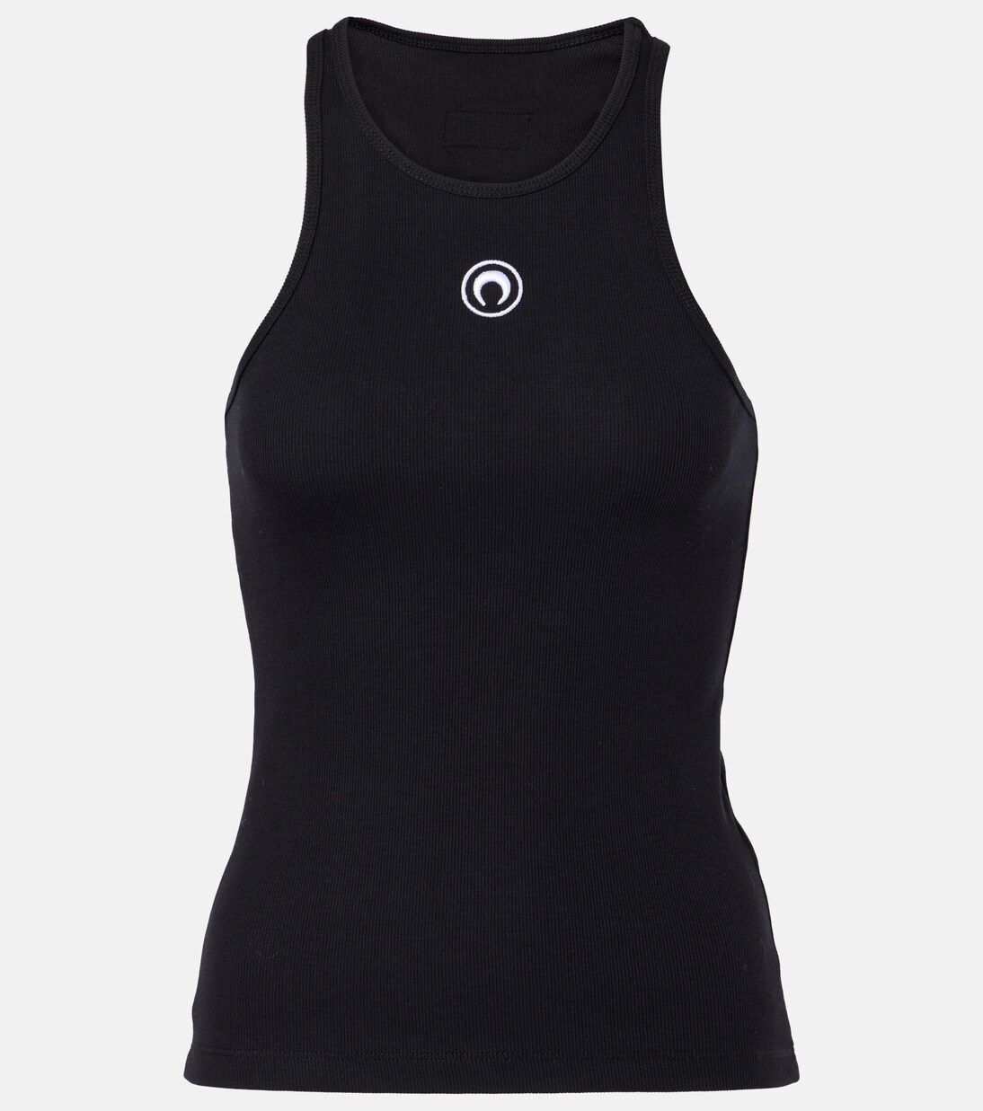 Logo cotton-blend jersey tank top in black - Marine Serre | Mytheresa