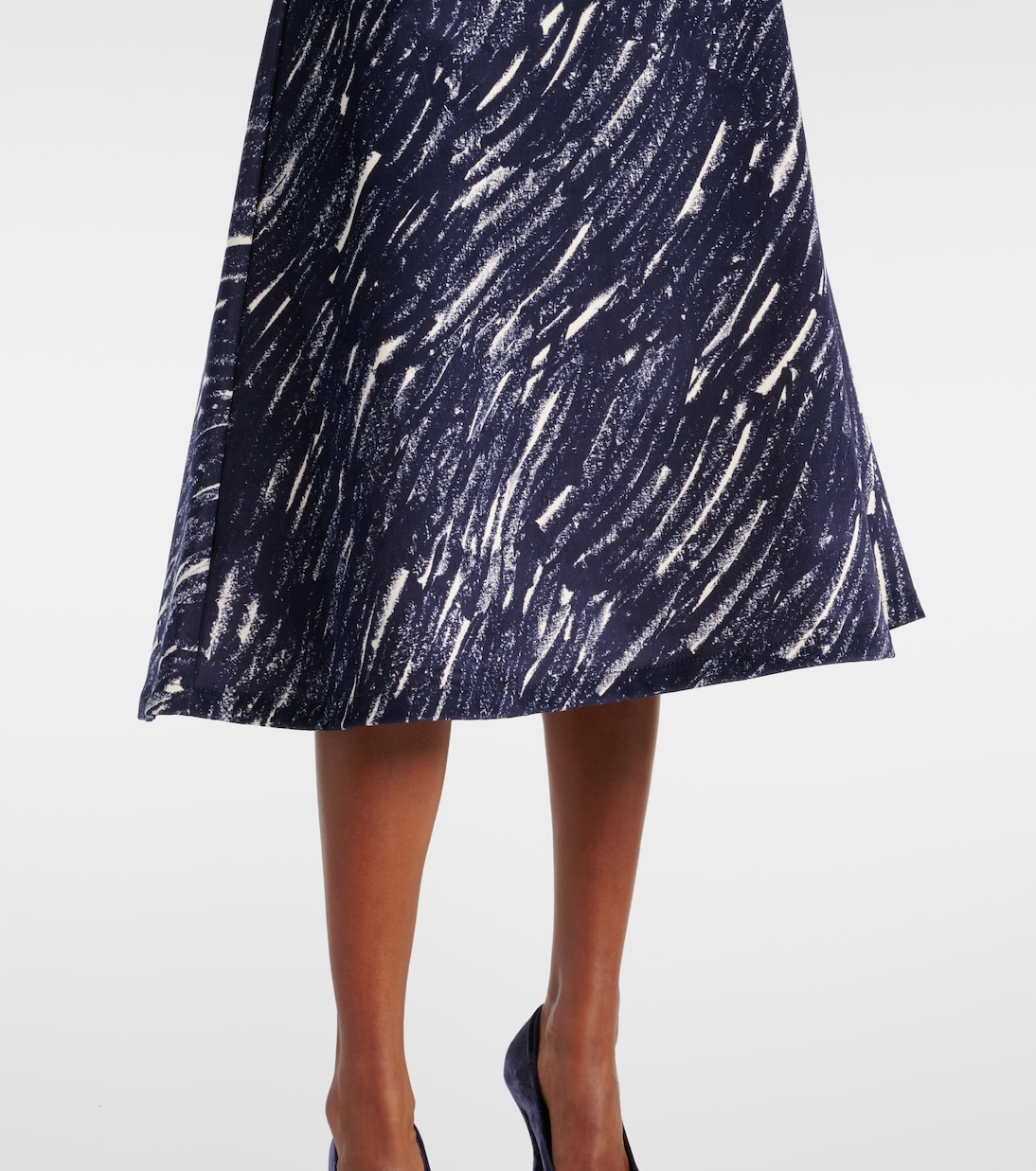 Denim Skirt Laser print- Mid Blue