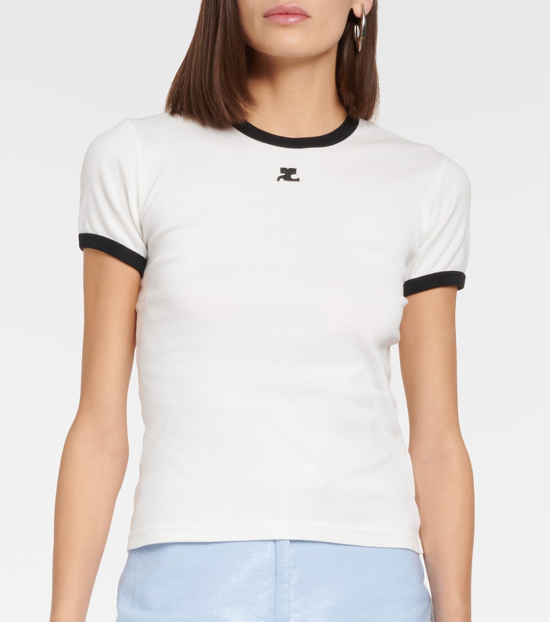 T-Shirt aus Baumwoll-Jersey in Weiß - Courreges | Mytheresa