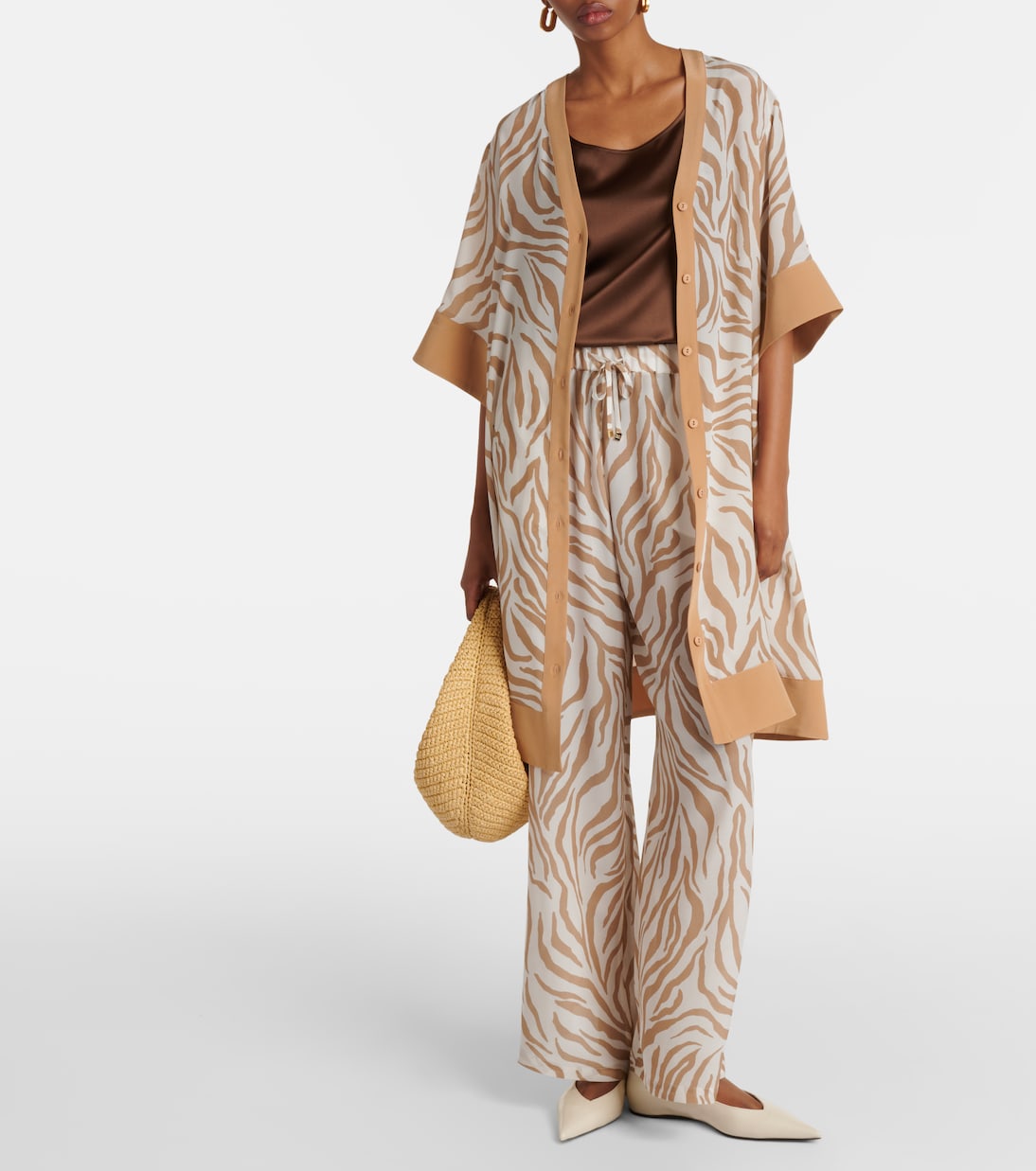 Pan silk satin top in brown - Max Mara | Mytheresa