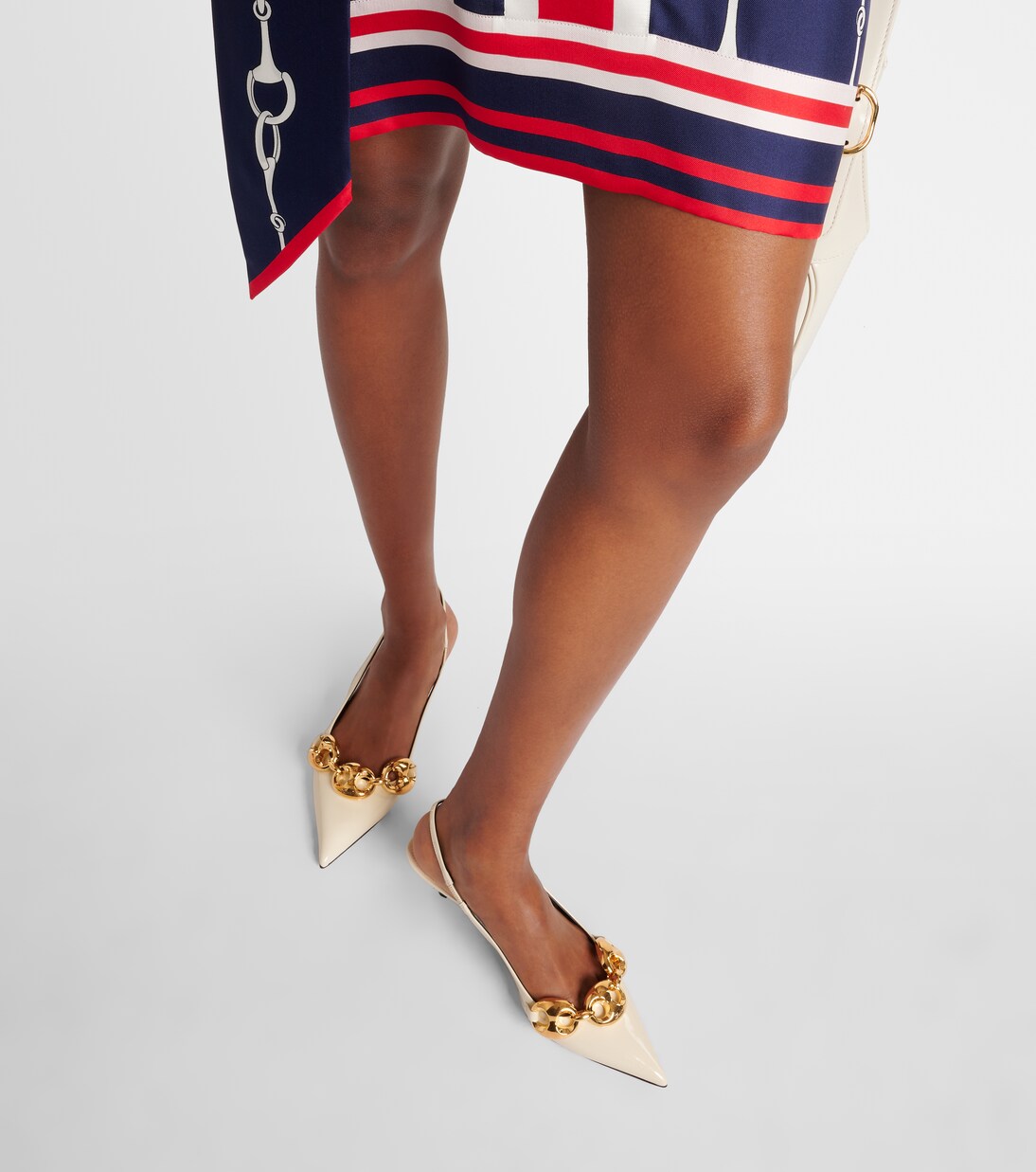 Slingback-Pumps Marina aus Lackleder in Weiß - Gucci | Mytheresa