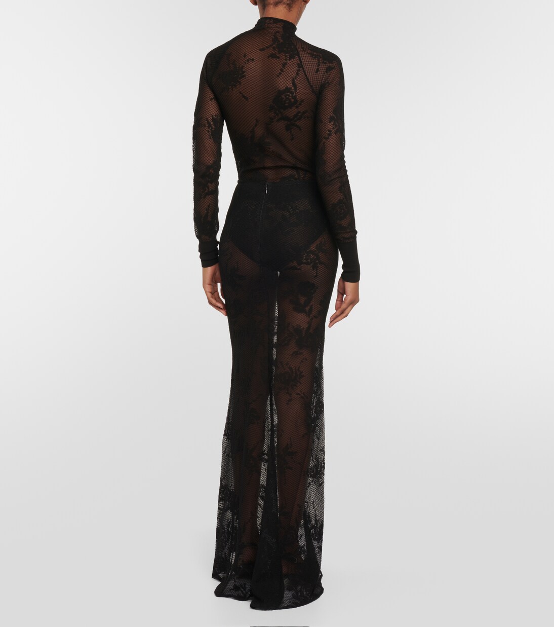 Maxirock aus Mesh in Schwarz - Alaia | Mytheresa