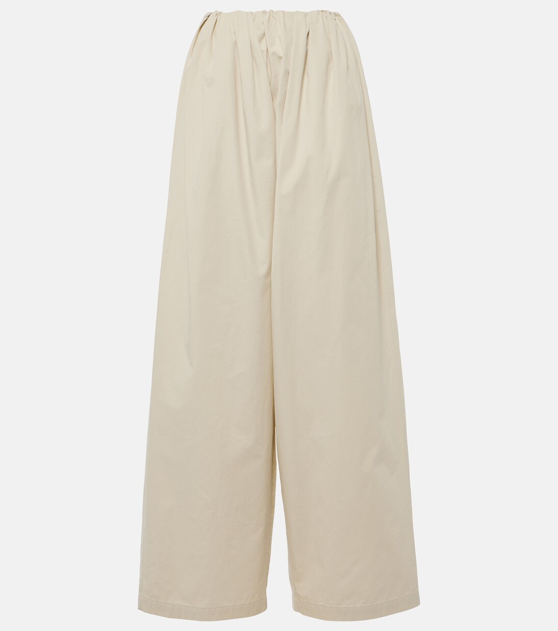 High-rise cotton wide-leg pants in white - MM 6 Maison Margiela 