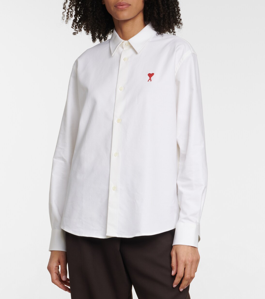 Hemd Ami de Cœur aus Baumwollpopeline in Weiß - Ami Paris | Mytheresa 