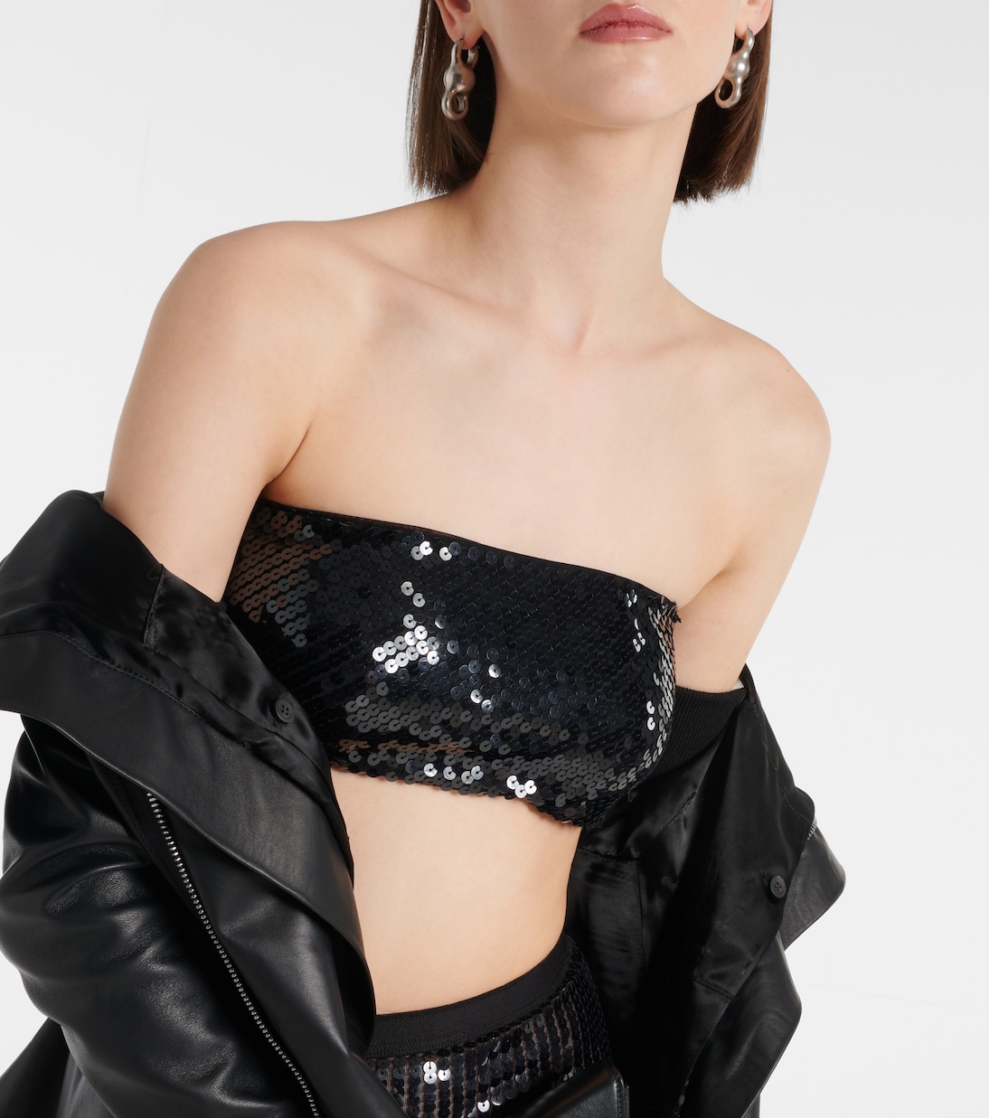 Lilies sequined bandeau top in black - Rick Owens | Mytheresa 
