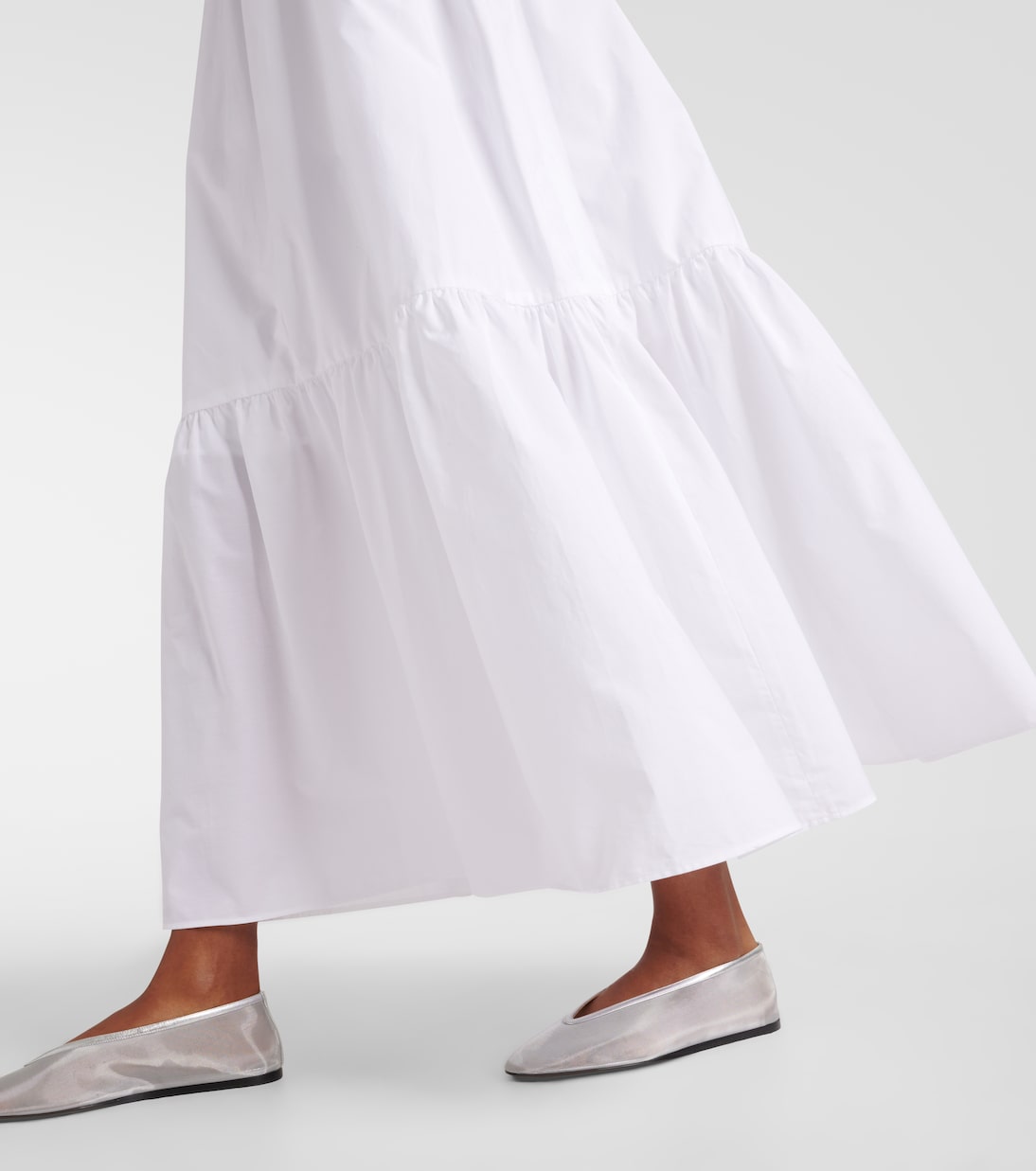 Patou | Maxi tiered skirt in organic cotton｜フレアスカート