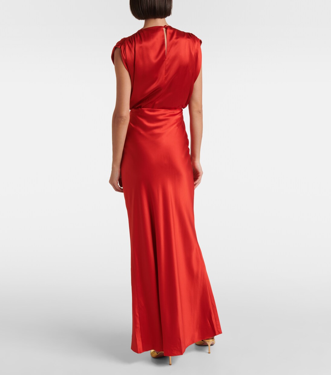 Red Silky Baloon Maxi Skirt main image 0