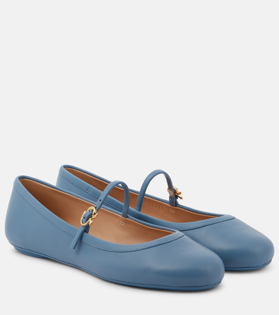 Carla leather Mary Jane flats in blue - Gianvito Rossi | Mytheresa