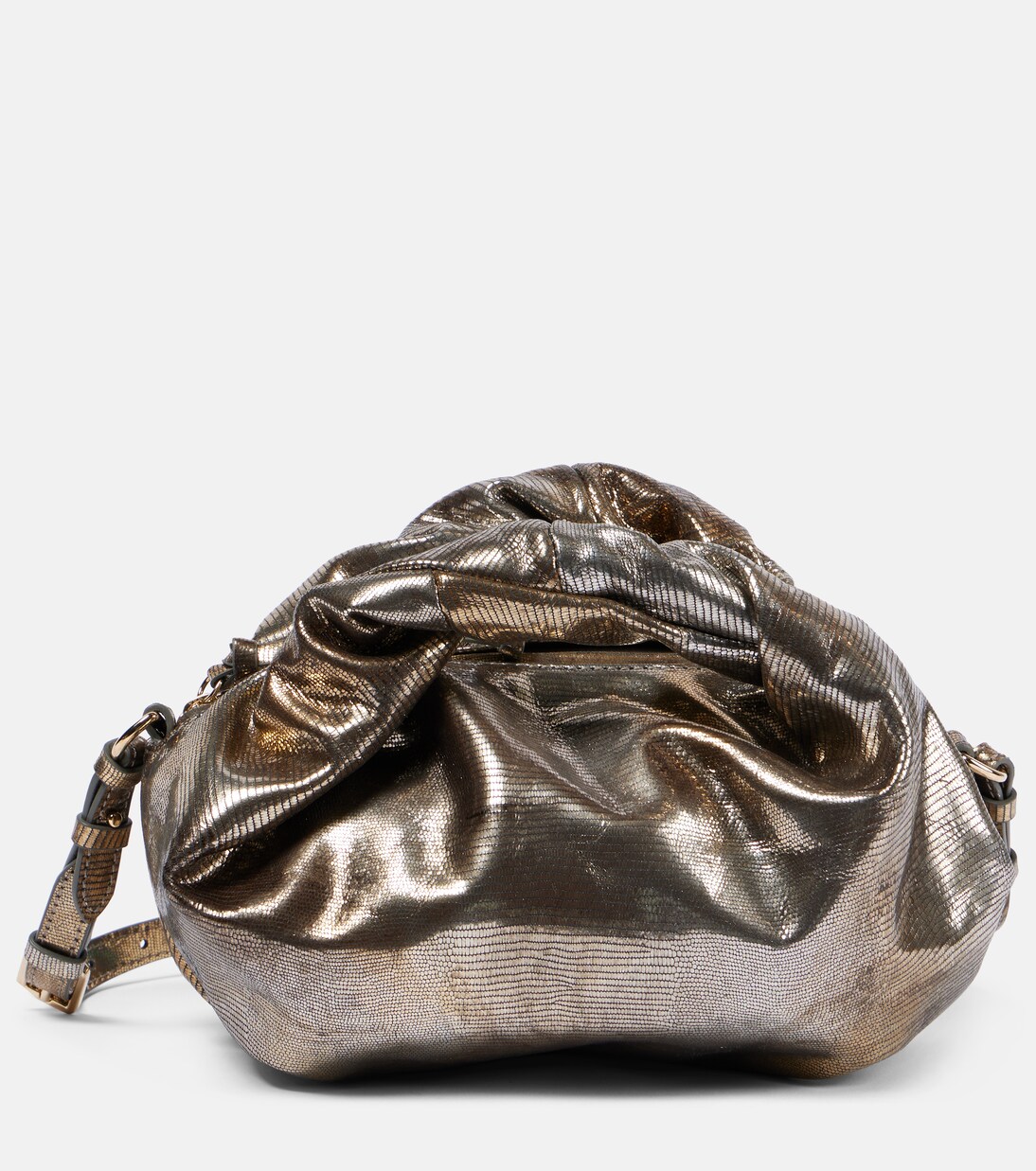 Schultertasche aus Metallic-Leder in Gold - Dries Van Noten 