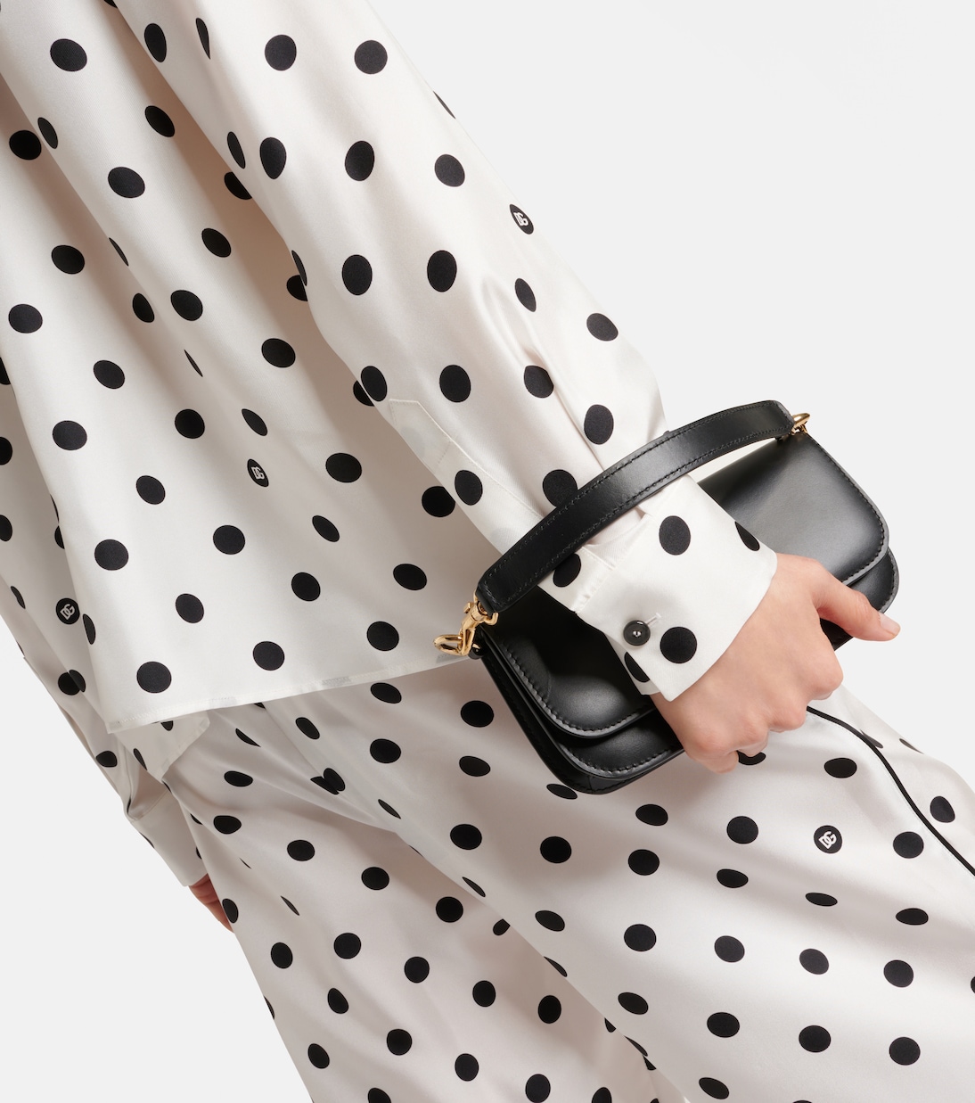 Dolce & Gabbana White Polka Dotted Silk T-shirt Top main image 0