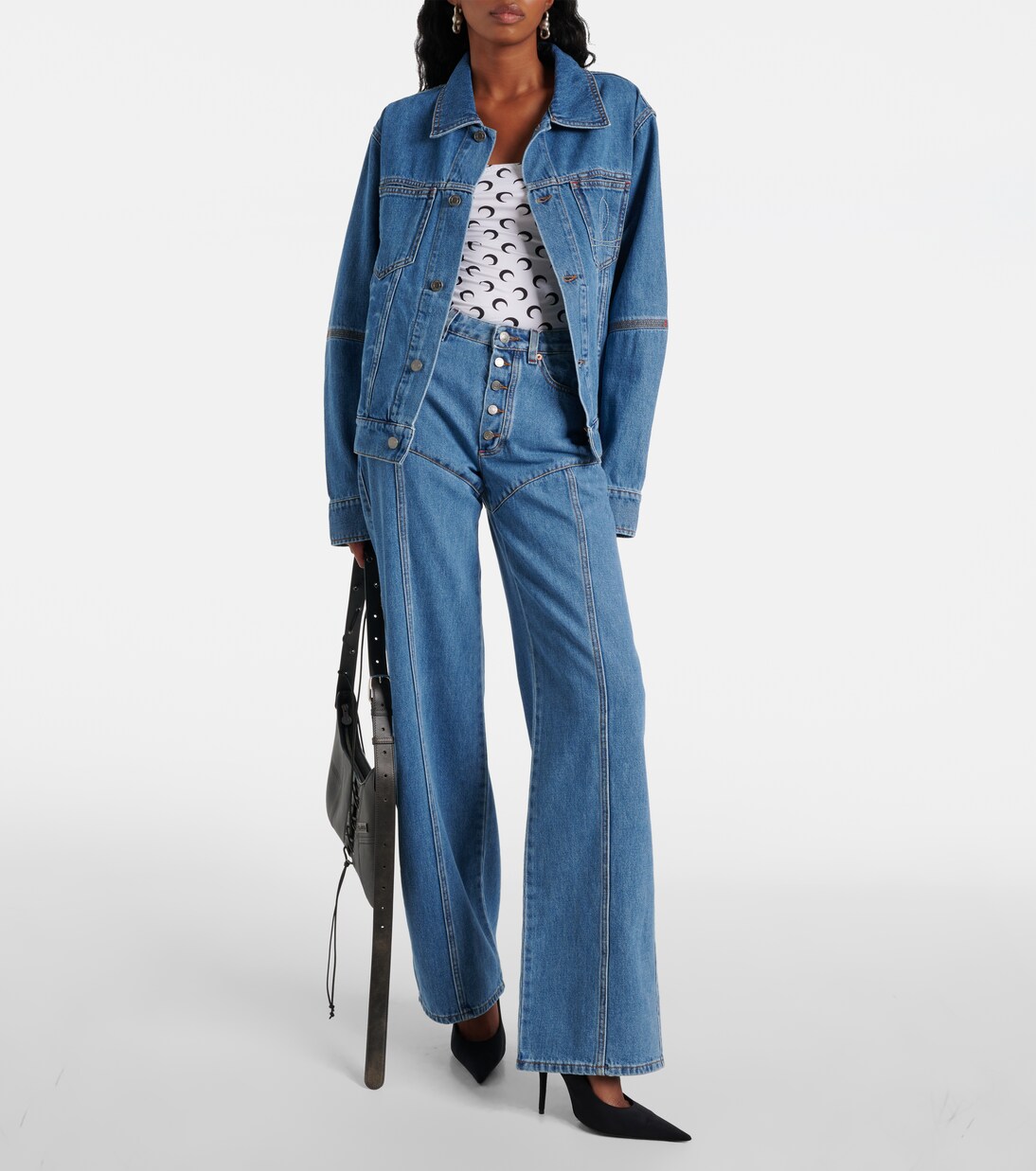 Jeansjacke Moon Laser in Blau - Marine Serre | Mytheresa 