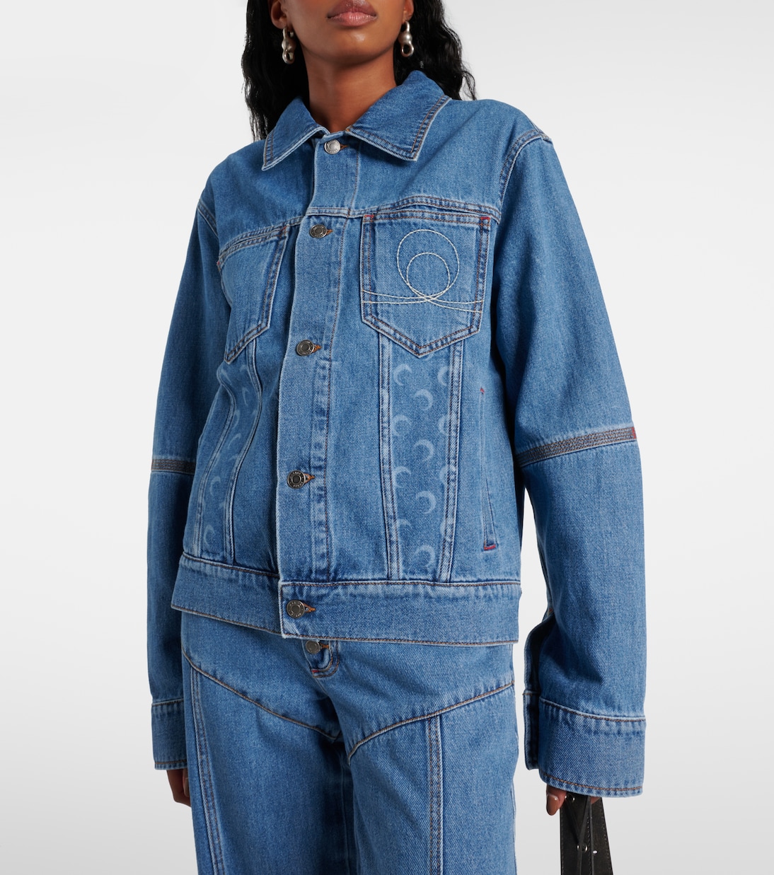 Jeansjacke Moon Laser in Blau - Marine Serre | Mytheresa