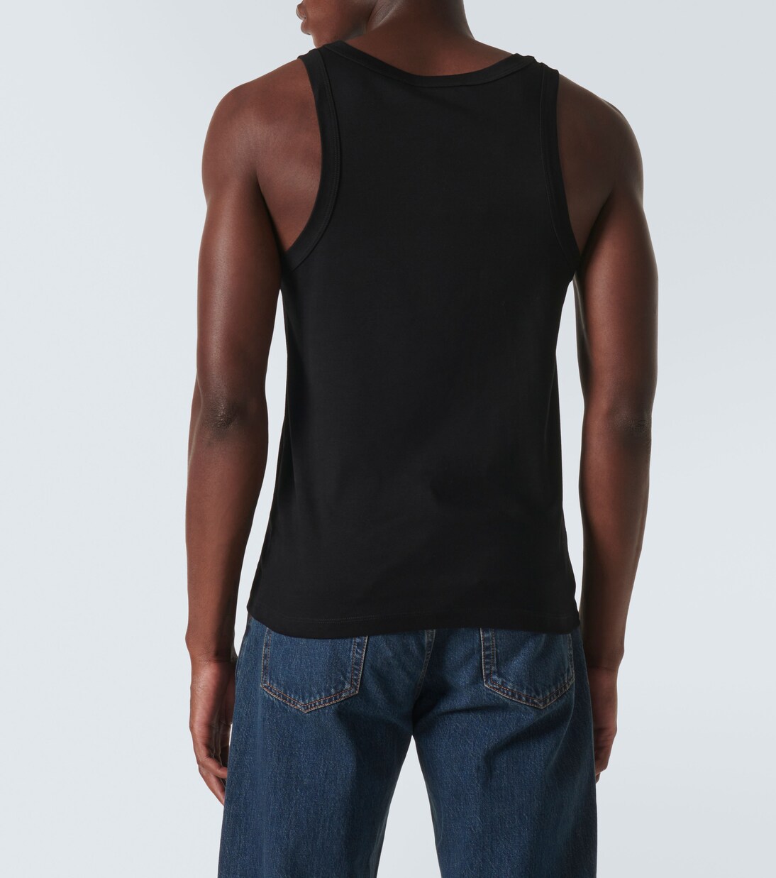 Logo cotton tank top in black - Prada | Mytheresa