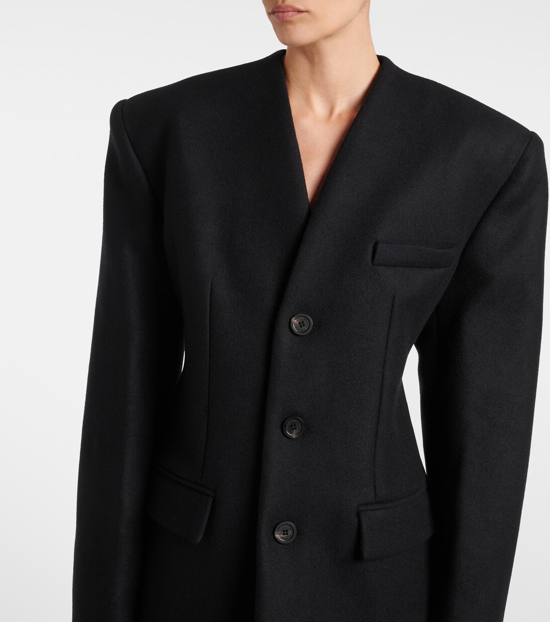 JEAN-PAUL GAULTIER wool Classic all-over striped jacket Pants setup black 48