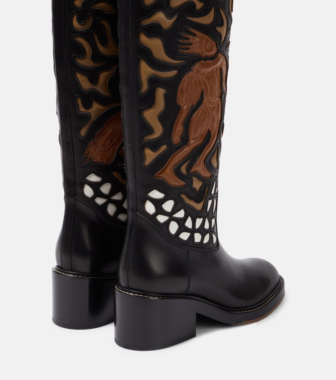 Mallo embroidered leather knee-high boots | Chloé