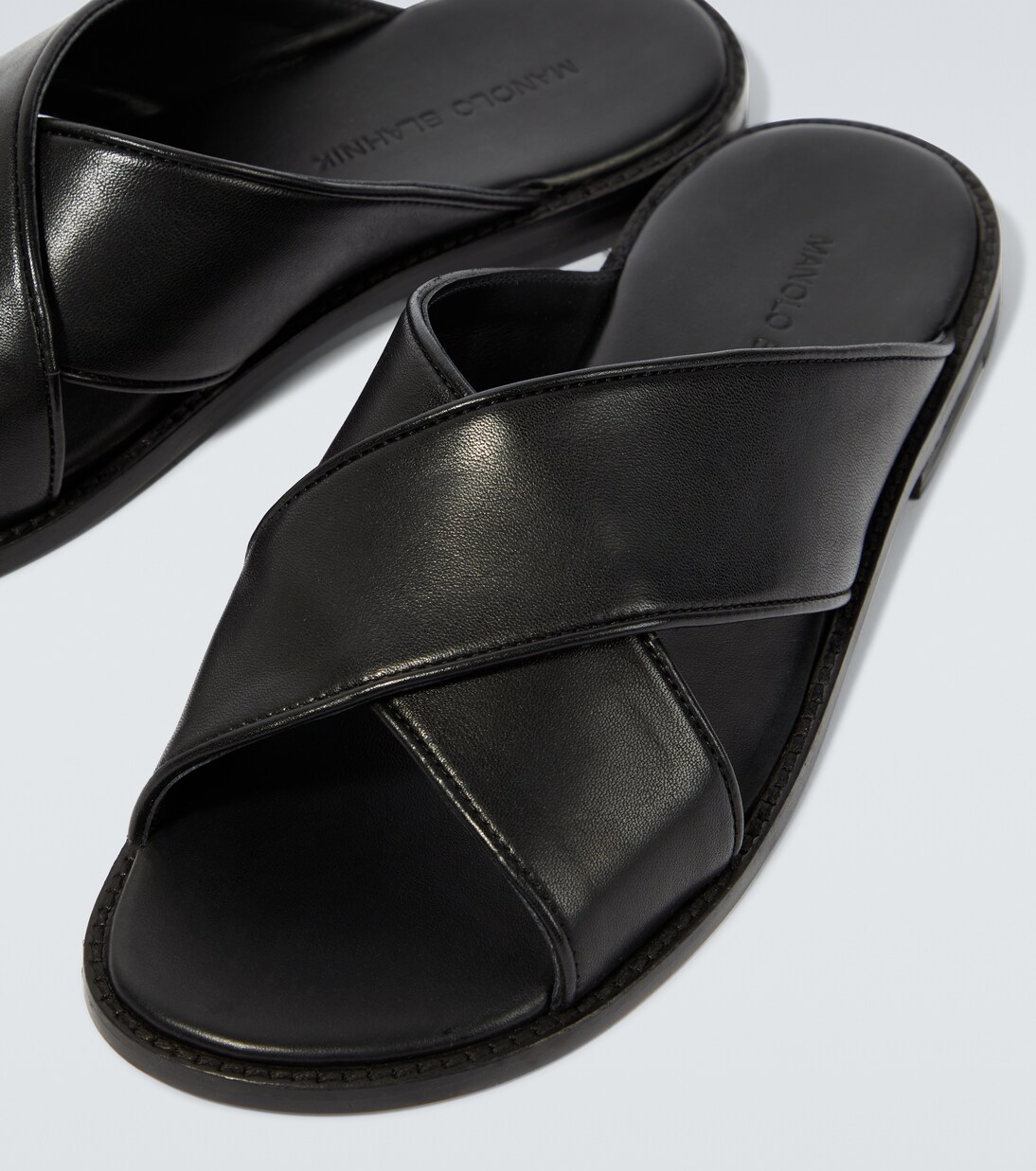 Sandalen Otawi aus Leder in Schwarz - Manolo Blahnik | Mytheresa