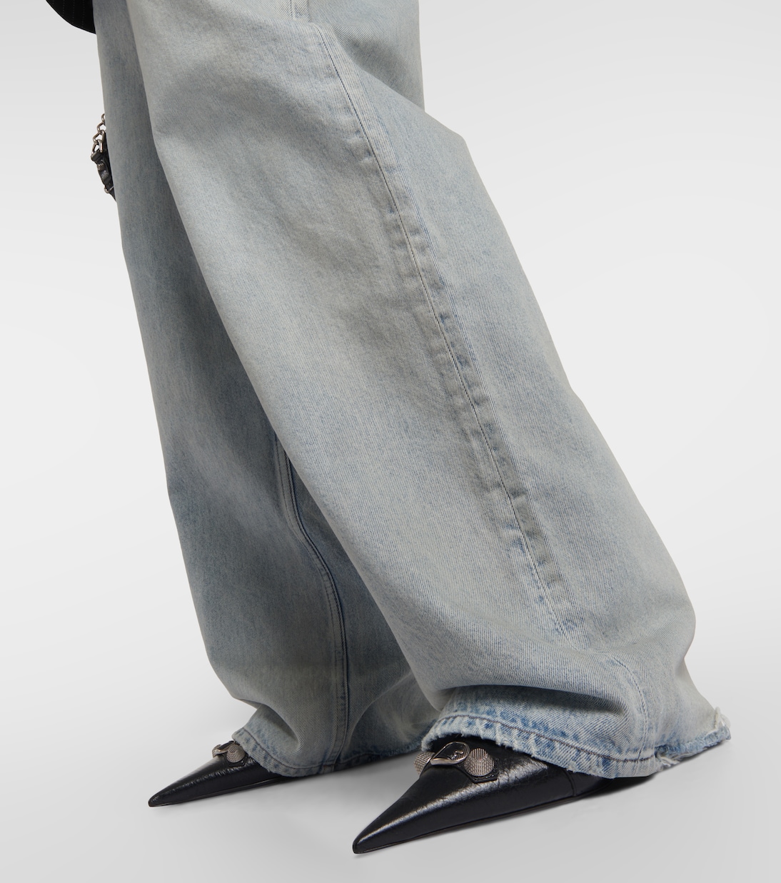 Balenciaga Blue Cotton High-Waisted Jean