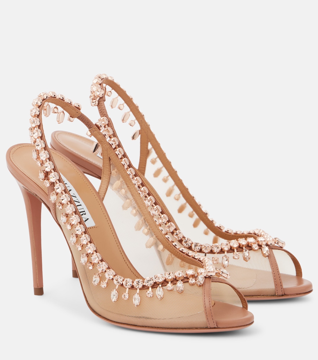 Temptation 105 embellished slingback sandals in pink Aquazzura Mytheresa