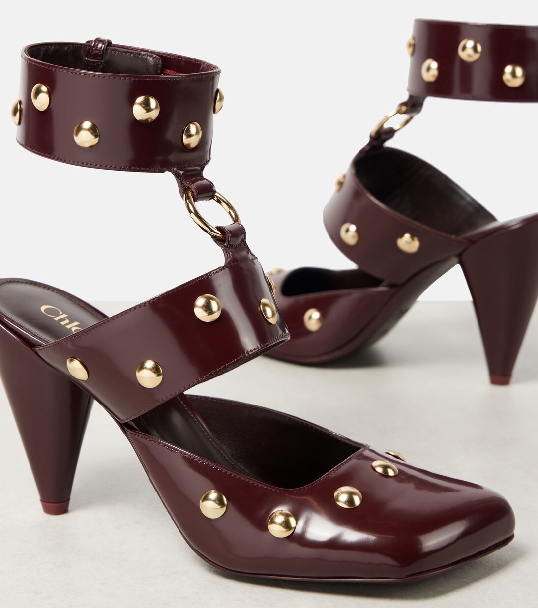 JadyRose | Open Triangle-Heel Leather Pump