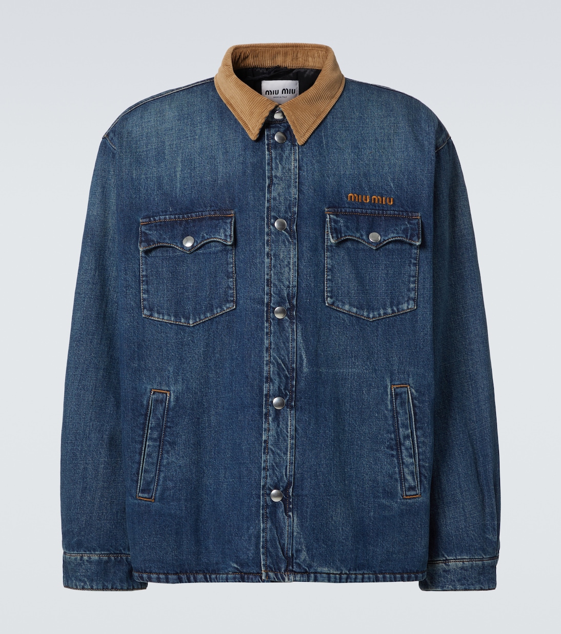 Denim jacket in blue Miu Miu Mytheresa