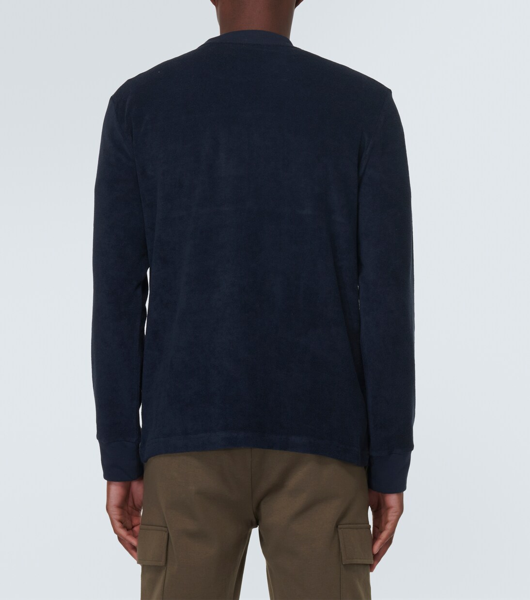 Besticktes Sweatshirt aus Frottee in Blau - Moncler | Mytheresa 