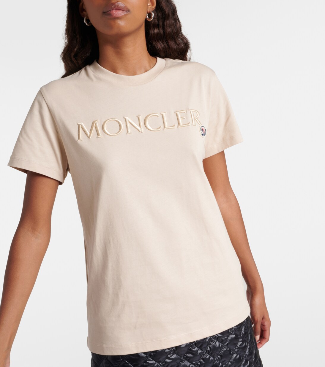 T-Shirt aus Baumwolle in Beige - Moncler | Mytheresa 