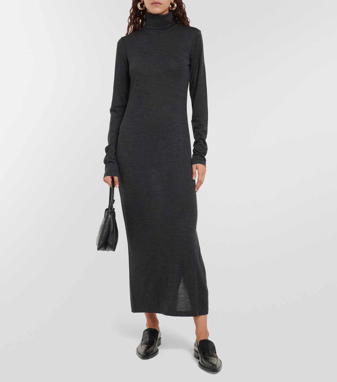 Wool-blend turtleneck midi dress in grey - Polo Ralph Lauren | Mytheresa