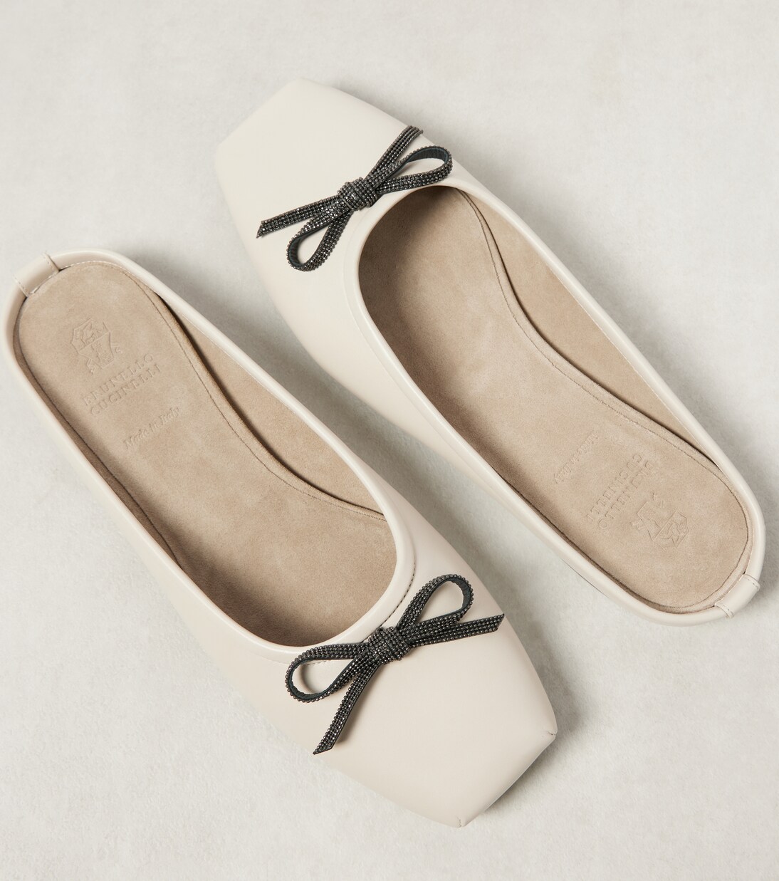Brunello Cucinelli Brown Calf Leather Bos Taurus Ballet Flats main image 1