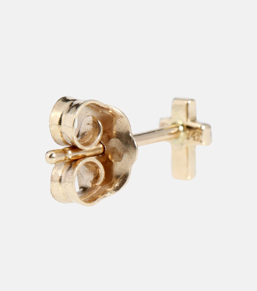 Einzelner Ohrring Tiny Cross aus 14kt Gelbgold mit Diamanten | Sydney Evan