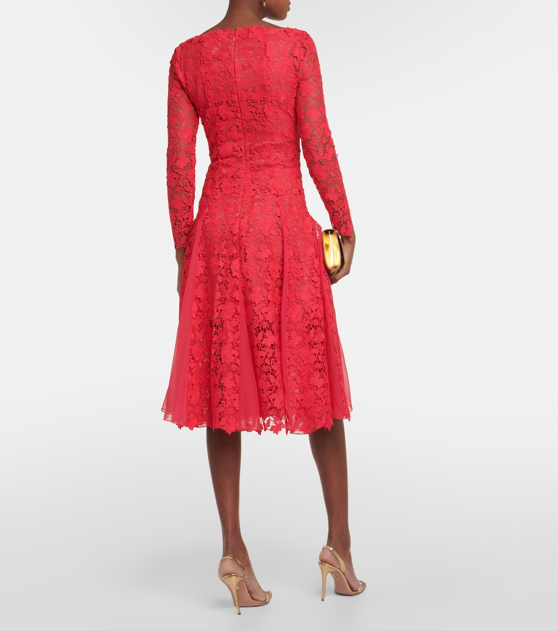 Floral guipure lace midi dress | Oscar de la Renta