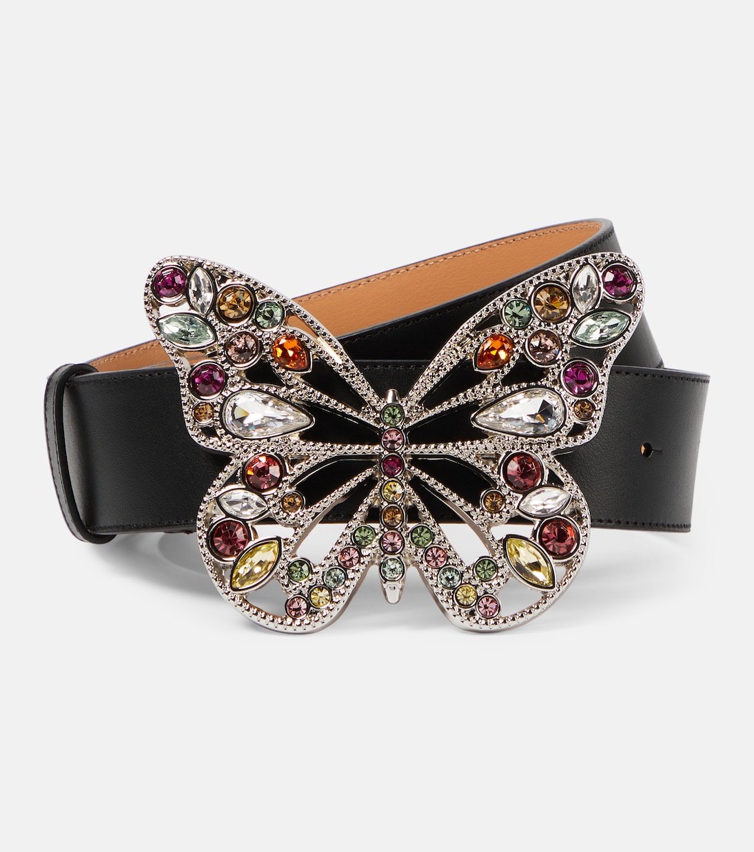 Embellished leather belt in black - Blumarine | Mytheresa