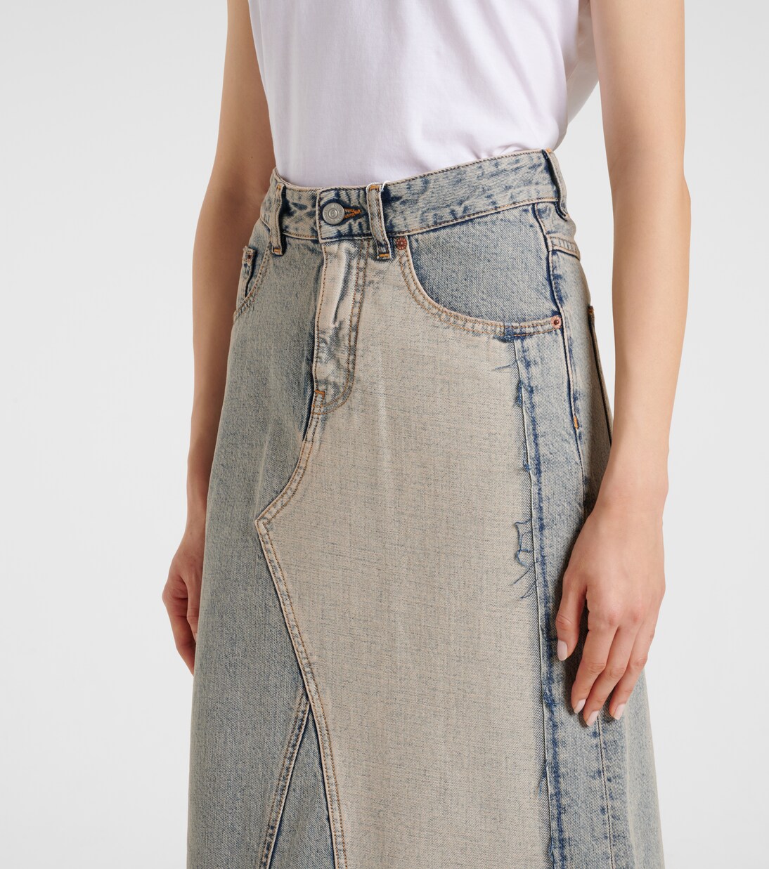 Patchwork denim maxi skirt in blue - MM 6 Maison Margiela | Mytheresa