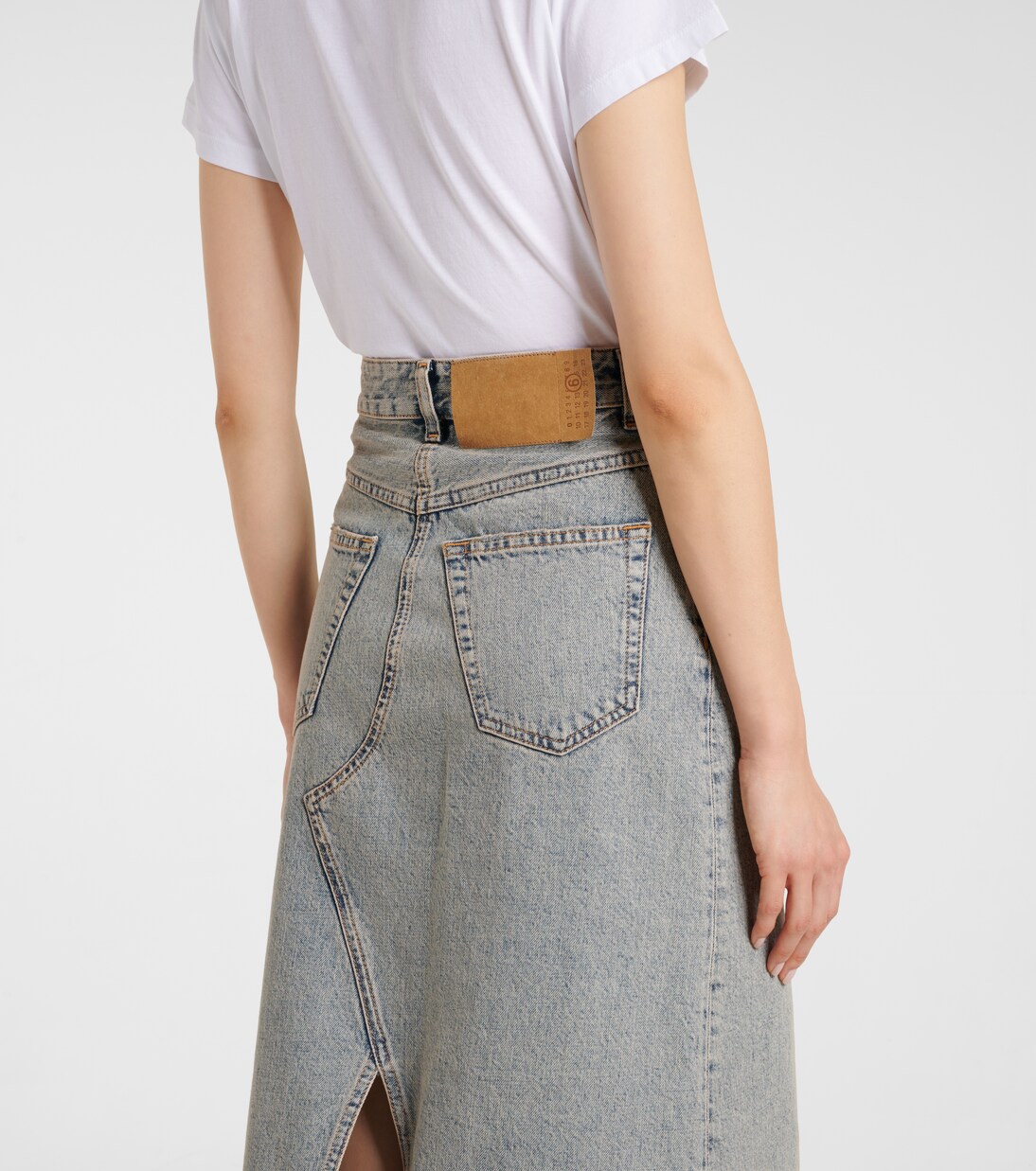 Patchwork denim maxi skirt in blue - MM 6 Maison Margiela | Mytheresa