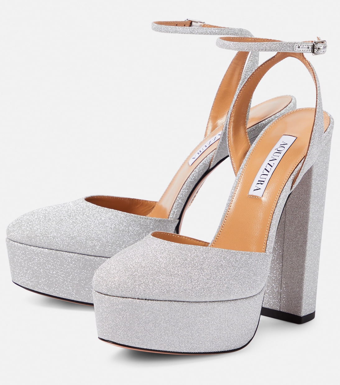 Plateau-Pumps So High mit Glitter in Silber - Aquazzura | Mytheresa