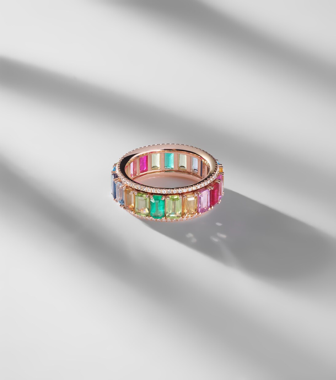 Ring Rainbow Pavé Border Eternity aus 18kt Roségold mit Diamanten 