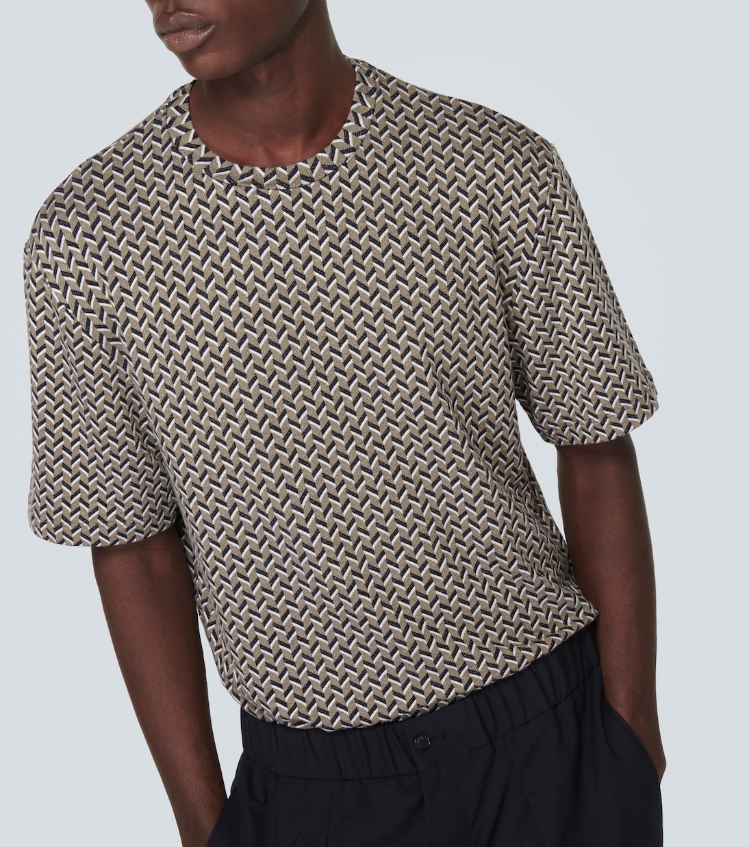 T-Shirt aus Jersey in Braun - Giorgio Armani | Mytheresa