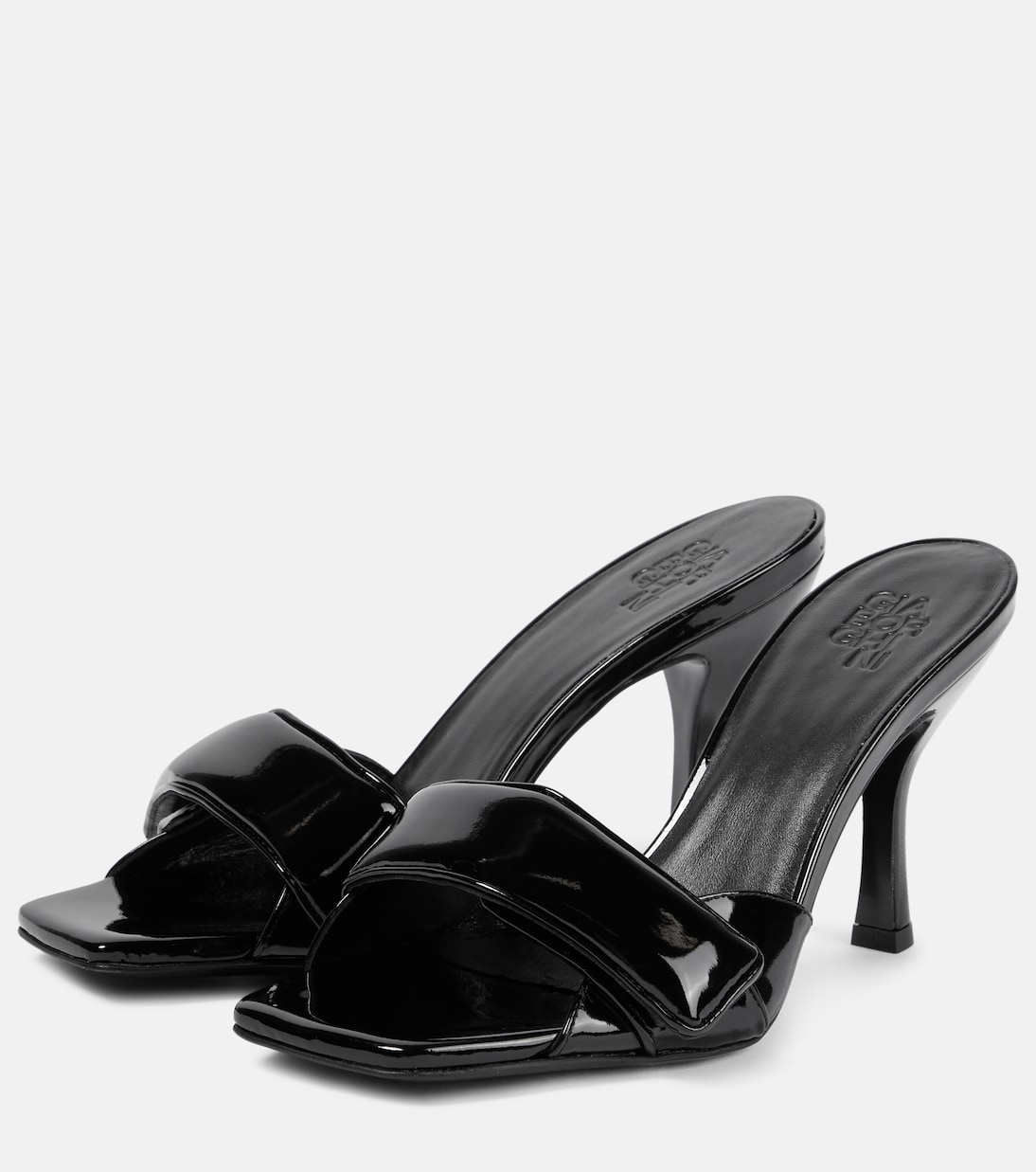 White Toe Cuff Faux Leather Mules - Abria
