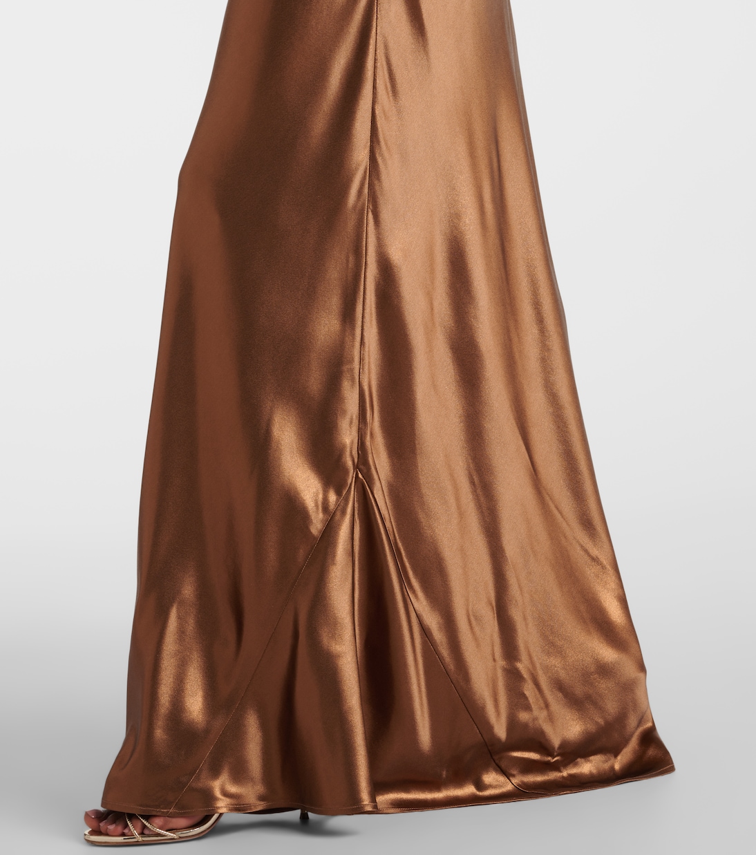 Provence satin maxi dress in brown Galvan Mytheresa