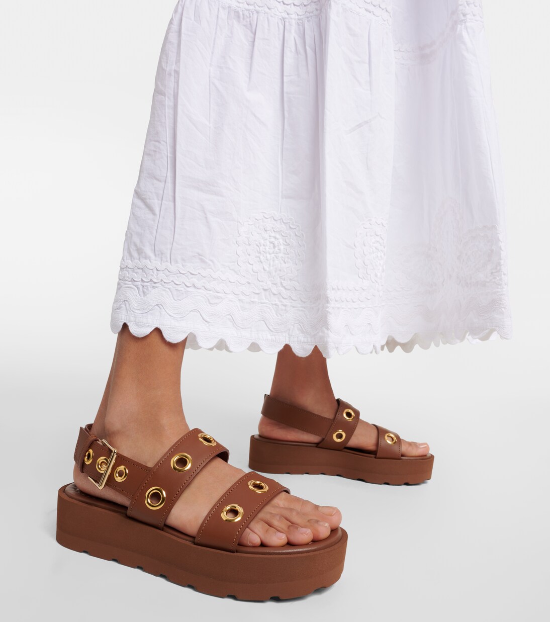 Plateausandalen aus Leder in Braun - Gianvito Rossi | Mytheresa
