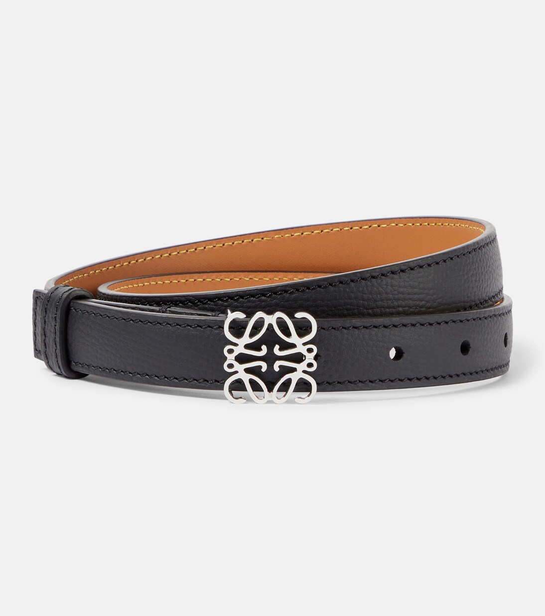 Anagram leather belt in black - Loewe | Mytheresa 