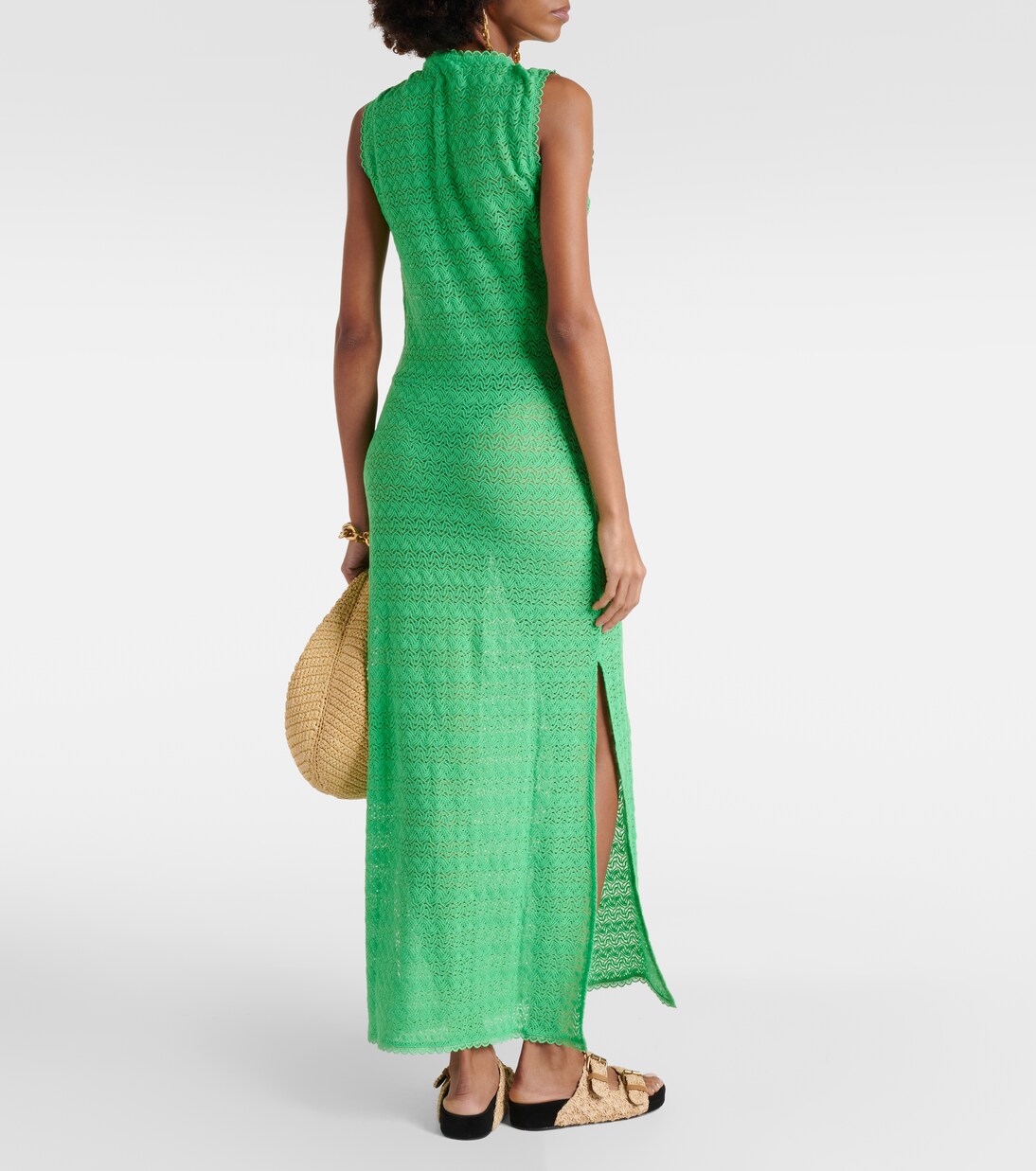 Melissa Odabash Ellis Short Crochet Dress- Brown