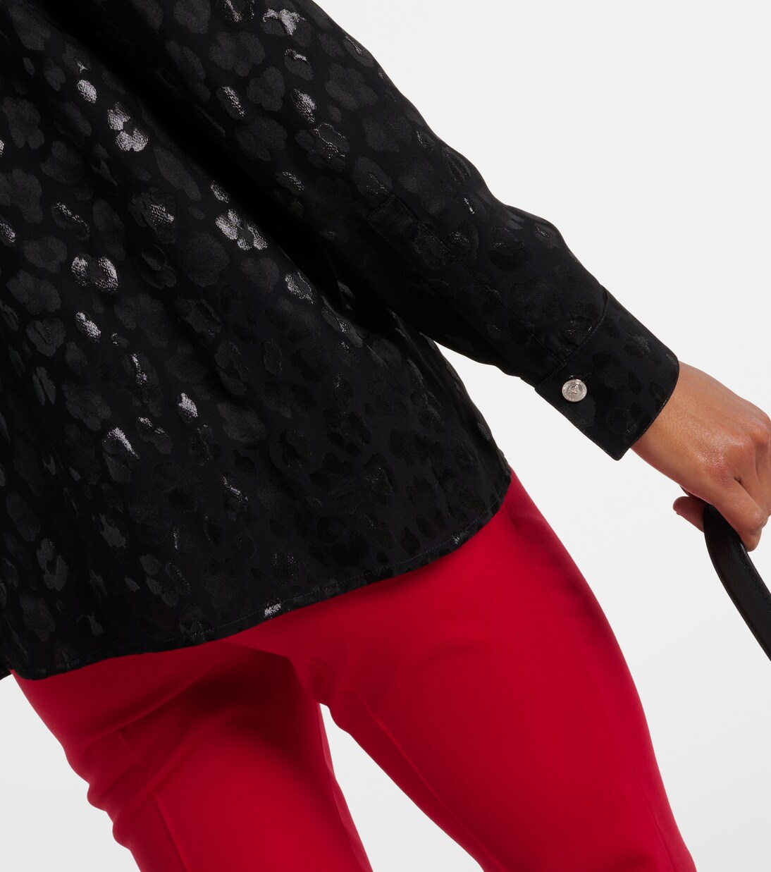 JACQUARD VISCOSE-LINEN BLOUSE